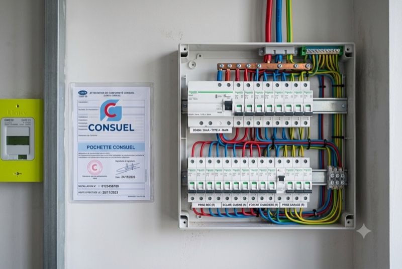 Tableau électrique aux normes avec attestation Consuel